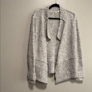 Moth Gray Textured Knit Cardigan Sweater